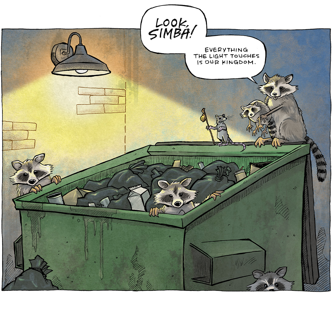 PANEL 1: ARTHUR, a yellow duck, sits under a tree, typing at a laptop with his feet.
ARTHUR: I have question: Why peoples on web always angries?
Sound Effect: type typity type
PANEL 2: Closer up on ARTHUR as he looks at the results of his querie.
COMPUTER: Because web unsatisfying place to find answers in life.
PANEL 3: ARTHUR returns to typing on the laptop.
ARTHUR: I no like that answer.
Sound Effect: typity type
PANEL 4: The computer responds, ARTHUR raises his eyebrow.
COMPUTER: See…you repeat cycle.
——
Want 5,000 more comics like this? Join us at Patreon.com/sheldoncomics for the *FULL* Sheldon archives, art giveaways, fun community, and more! Sheldon Comics copyright Dave Kellett. Colors by Beth Reidmiller