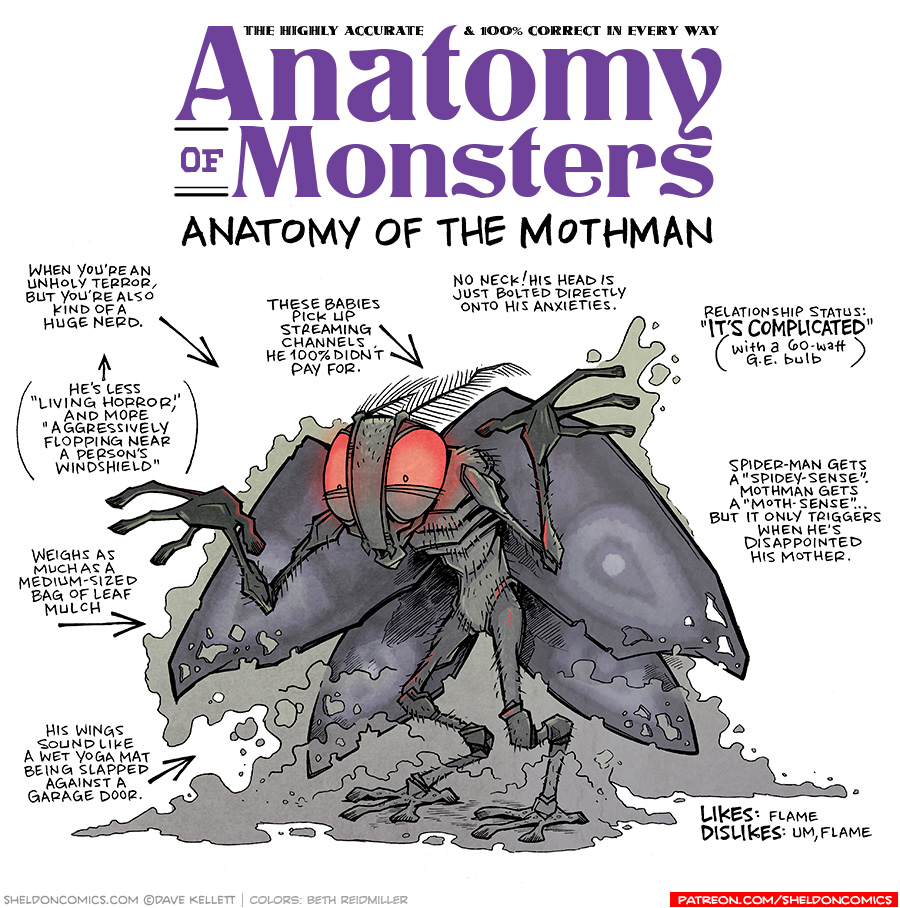 Anatomy of The Mothman - Sheldon® Comic Strip