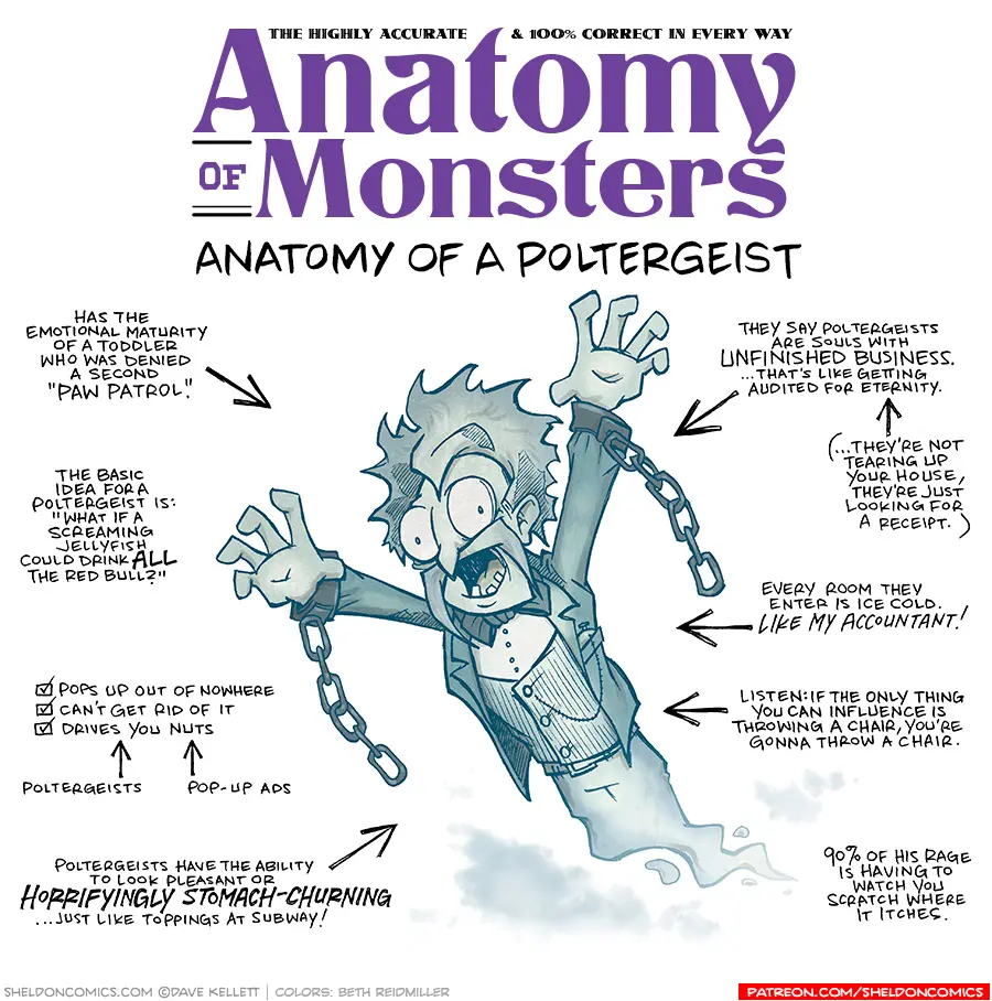 Anatomy of a Poltergeist - Sheldon® Comic Strip