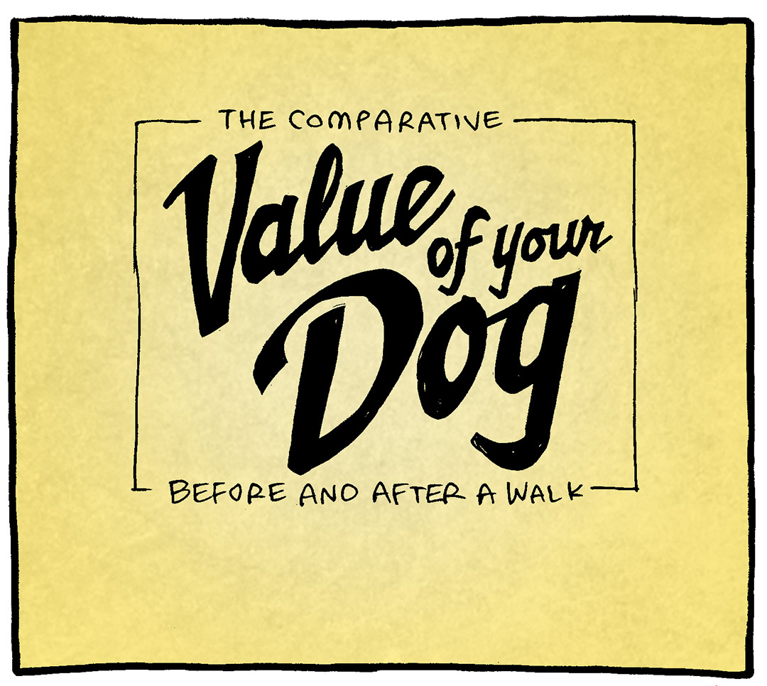 PANEL 1: A yellow panel with just text reads: The Comparative VALUE of your DOG Before and After a Walk
PANEL 2:
Narration text: BEFORE a walk
GRAMP, an older bald man with a mustache, walks around a corner in his home holding a basket of laundry. Near a window OSO, a fawn pug, bounces off the ground barking
OSO: BARK BARK BARK! I heard a fly fart six blocks away! I protect! BARK BARK BARK!
PANEL 3:
Narration text: AFTER a walk
GRAMP shrinks away from arms holdiing a spear, a sword, and some flying arrows. OSO sleeps on the ground, unbothered.
GRAMP: AAIGH! The collected armies of charlemagne are attacking me! Will no one help???
OSO: Z
———
Want 5,000 more comics like this? Join us at Patreon.com/sheldoncomics for the *FULL* Sheldon archives, art giveaways, fun community, and more! Sheldon Comics copyright Dave Kellett. Colors by Beth Reidmiller