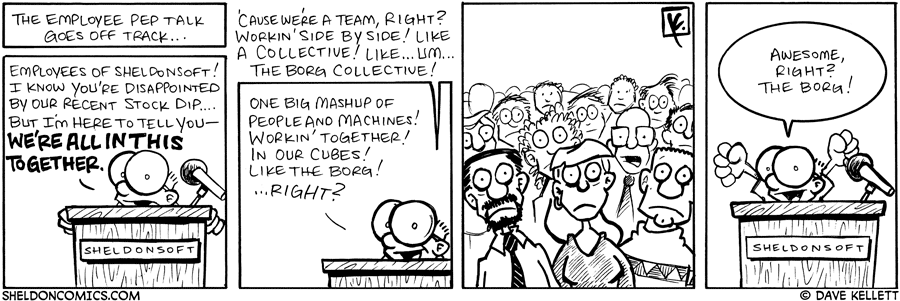 How does Sheldon't pep talk go? - Sheldon® Comic Strip