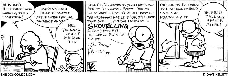 Sheldon Computer Riding Around Why isn't this working on my computer? - Sheldon® Comic Strip