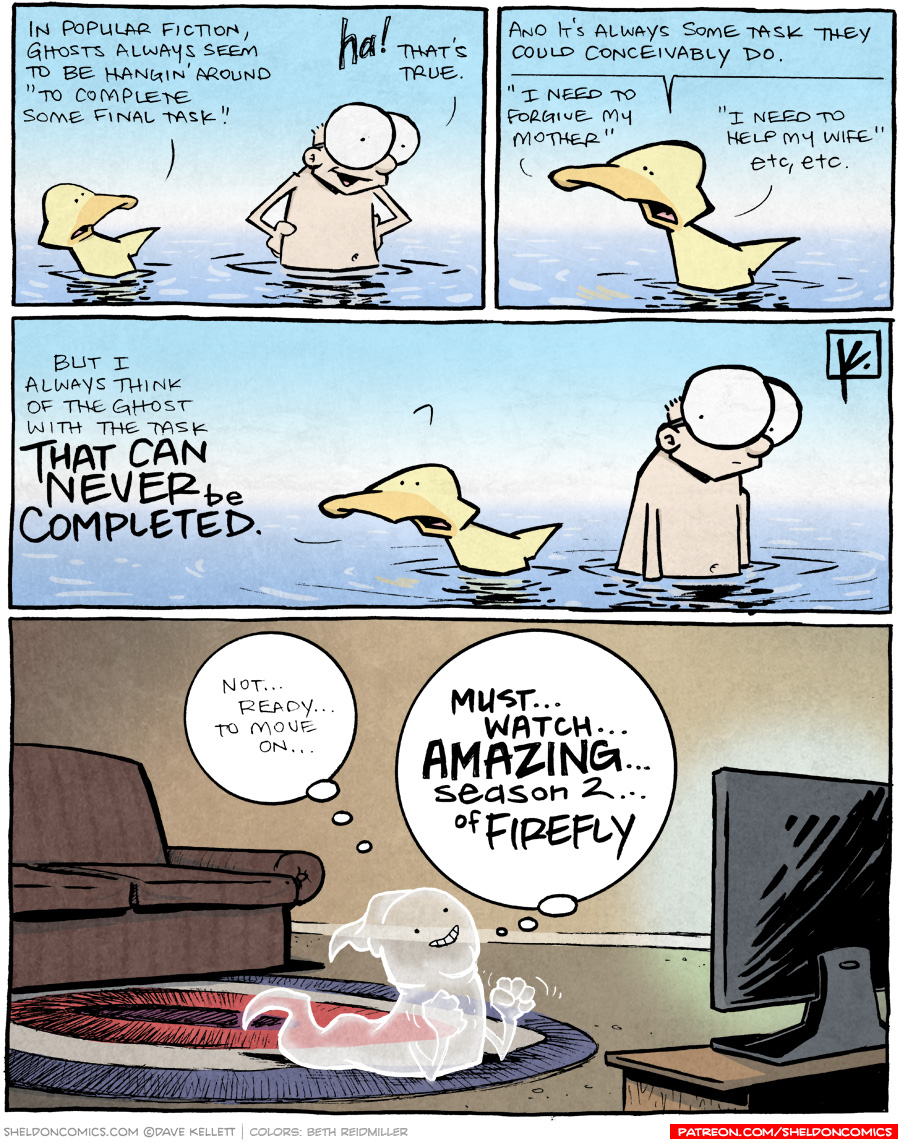 Ghosts hang around for... - Sheldon® Comic Strip