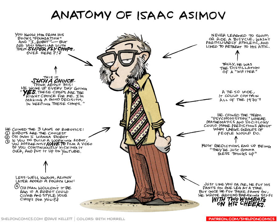 Anatomy of Isaac Asimov Sheldon® Comic Strip